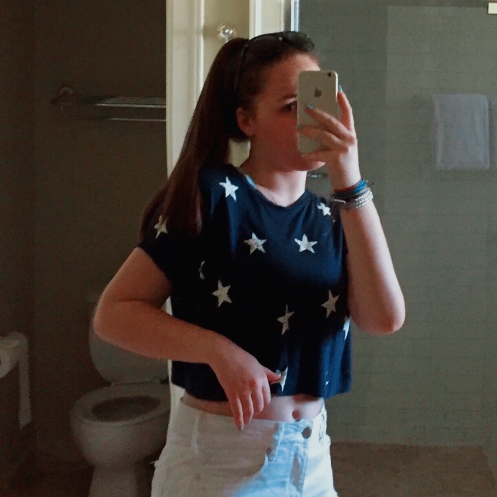 Liberty star cropped tee
